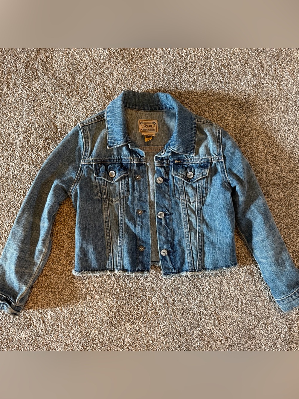 Ralph Lauren Kids Light Blue Cropped Denim Jacket